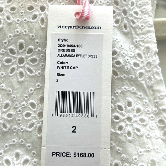 Vineyard Vines White Eyelet Ruffle Bottom Fit N Flare Allamanda Dress—2 - Picture 14 of 15
